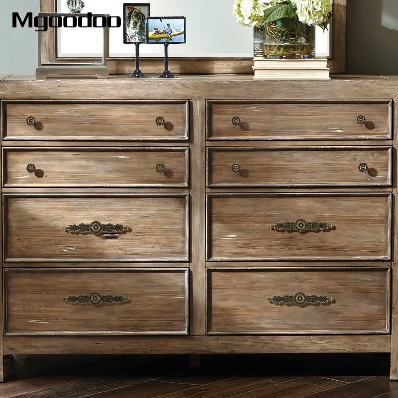 Mgoodoo 6.7" Knobs Handles with Plate, 5PCS Vintage Antique Bronze Door Handle Furniture Knobs Pull for Kitchen Cabinets Cupboard Closet with 30 Screws - Image 5